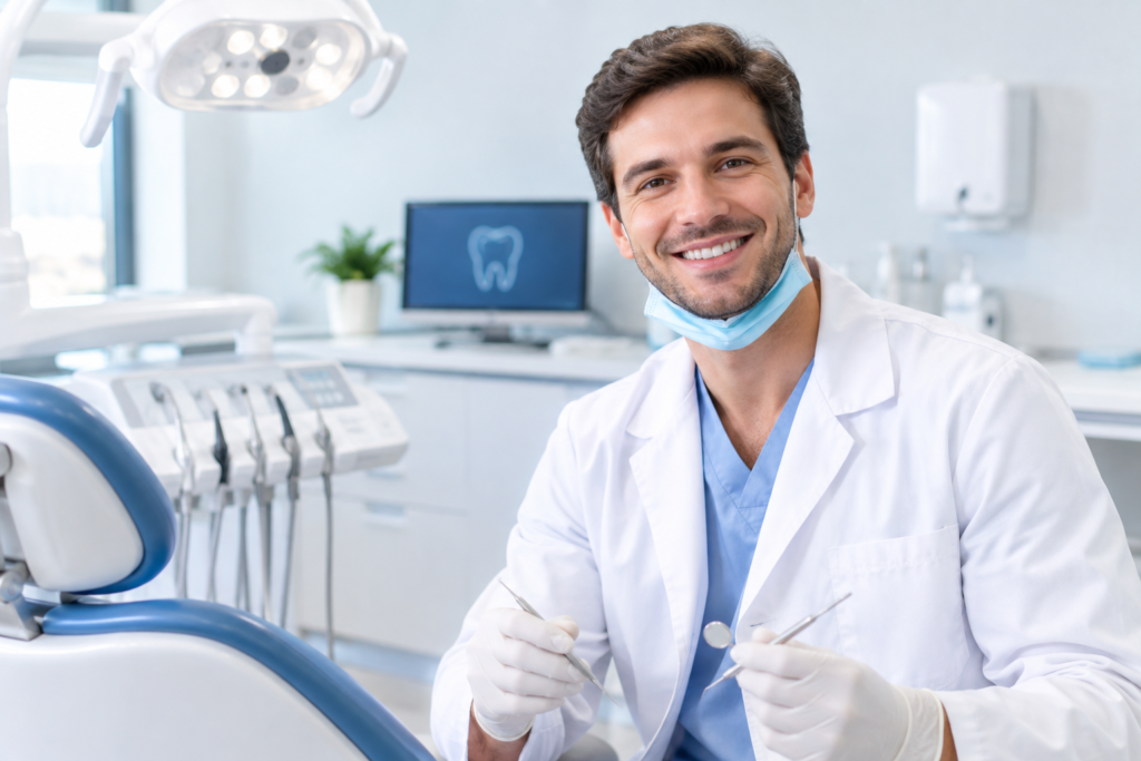 imagen de un dentista sonriendo